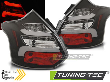 Zadné svetlá Ford Focus MK3 11-14 HB Black LED BAR SEQ