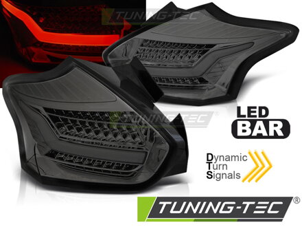 Zadné svetlá Ford Focus MK3 15-18 HB Smoke LED BAR SEQ