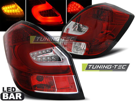 Zadné svetlá Škoda Fabia II Hatchback Red Led Bar