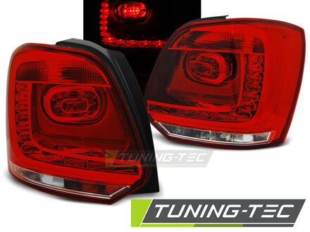 Zadné diodové svetlá VW Polo 09-13 Red Clear Red Zadné diodové svetlá VW Polo 09-13 Red Clear Red