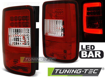 Zadné svetlá VW Caddy 03-14 Red White Led Bar