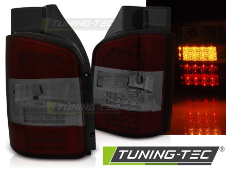Zadné svetlá VW T5 10-15 Twin Door Red Smoke LED