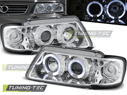 Predné svetlá Audi A3 96-00 Angel Eyes Chrome Predné svetlá Audi A3 96-00 Angel Eyes Chrome