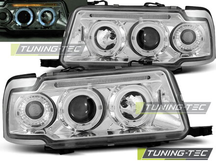 Predné svetlá AUDI 80 B4 91-96 Angel Eyes Chrome Predné svetlá AUDI 80 B4 91-96 Angel Eyes Chrome