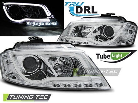 Predné svetlá Audi A3 8P 08-12 DRL Chrome Predné svetlá Audi A3 8P 08-12 DRL Chrome