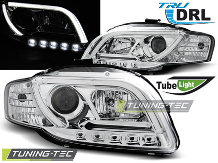 Predné svetlá Audi A4 B7 04-08 Tube Light Chrome DRL