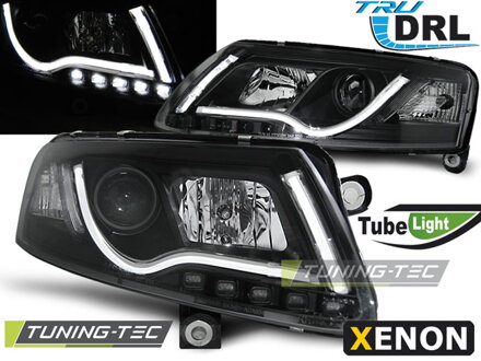 Predné svetlá Audi A6 C6 04-08 Tubelights Black DRL Xenon Predné svetlá Audi A6 C6 04-08 Tubelights Black DRL Xenon