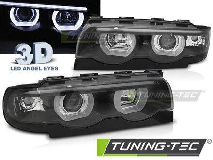 Predné svetlá BMW E38 98-01 Angel Eyes 3D Black Predné svetlá BMW E38 98-01 Angel Eyes 3D Black