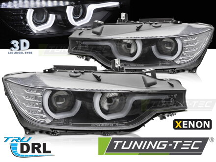 Predné svetlá BMW F30 F31 11-15 U-Type Black Xenon