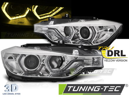 Predné svetlá BMW F30 F31 11-15 Yellow Angel Eyes Chrome Predné svetlá BMW F30 F31 11-15 Yellow Angel Eyes Chrome