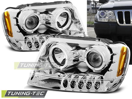Predné svetlá Jeep Grand Cherokee 99-05 AE Chrome Predné svetlá Jeep Grand Cherokee 99-05 AE Chrome