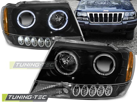 Predné svetlá Jeep Grand Cherokee 99-05 AE Black Predné svetlá Jeep Grand Cherokee 99-05 AE Black
