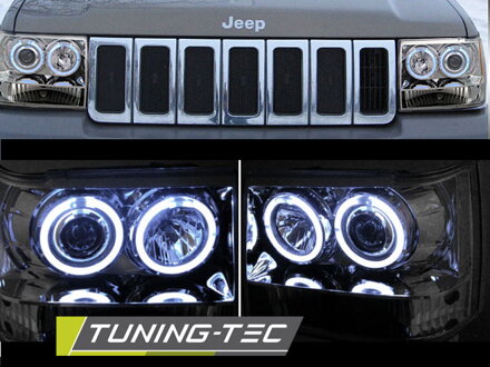 Predné Angel Eyes svetlá Jeep Grand Cherokee 93-98 Chrome Predné Angel Eyes svetlá Jeep Grand Cherokee 93-98 Chrome