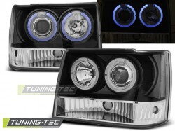 Predné Angel Eyes svetlá Jeep Grand Cherokee 93-98 Black