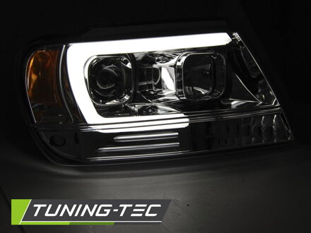 Predné svetlá Jeep Grand Cherokee WJ 99-05 Tubelight Chrome Predné svetlá Jeep Grand Cherokee WJ 99-05 Tubelight Chrome