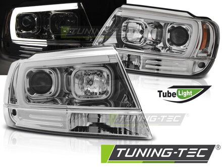 Predné svetlá Jeep Grand Cherokee WJ 99-05 Tubelight Chrome Predné svetlá Jeep Grand Cherokee WJ 99-05 Tubelight Chrome