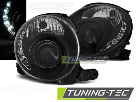 Predné svetlá Fiat 500 07-15 Black LED Predné svetlá Fiat 500 07-15 Black LED