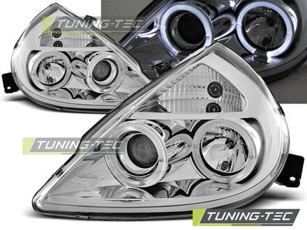 Predné svetlá FORD KA 96-08 Angel Eyes Chrome
