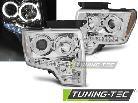 Predné svetlá Ford F150 MK12 Angel Eyes Chrome Predné svetlá Ford F150 MK12 Angel Eyes Chrome