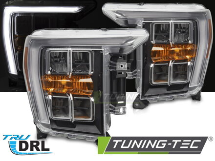 Predné Full LED svetlá Ford F150 MK14 20-23 Black DRL 3