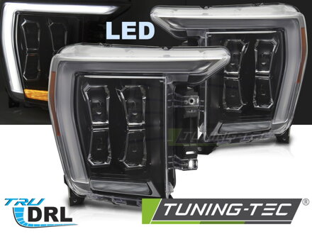 Predné Full LED svetlá Ford F150 MK14 20-23 Black DRL 2