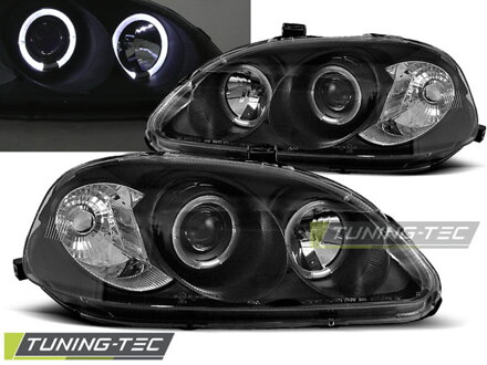 Predné svetlá Honda CIVIC 99-01 6 Black Angel Eyes Predné svetlá Honda CIVIC 99-01 6 Black Angel Eyes