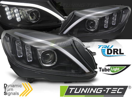 Predné svetlá Mercedes C W205 14-18 Tube LED Black Predné svetlá Mercedes C W205 14-18 Tube LED Black