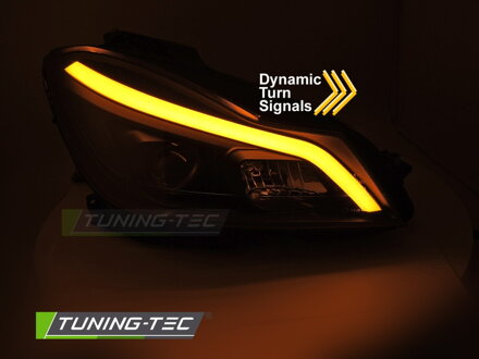 Predné svetlá Mercedes W204 11-14 Glossy Black Dynamic