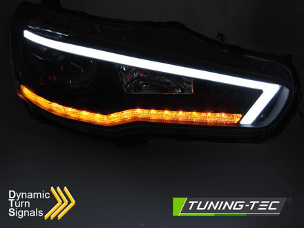 Predné svetlá Mitsubishi Lancer 8 08-16 Tube Light Black Predné svetlá Mitsubishi Lancer 8 08-16 Tube Light Black