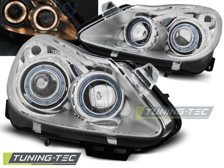 Predné Angel Eyes svetlá Opel Corsa D 06-11 Chrome DEPO