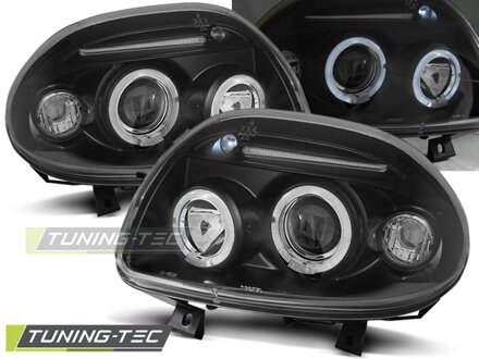 Predné svetlá Renault Clio 98-01 Black Angel Eyes Predné svetlá Renault Clio 98-01 Black Angel Eyes