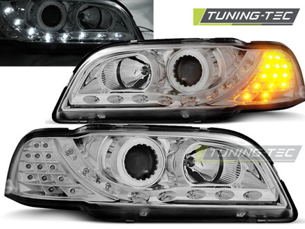 Predné svetlá Devil Eyes Volvo S40 / V40 Chrome - LED smerovky