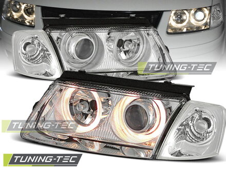 Predné svetlá VW Passat B5 Chrome Angel Eyes FK Predné svetlá VW Passat B5 Chrome Angel Eyes FK