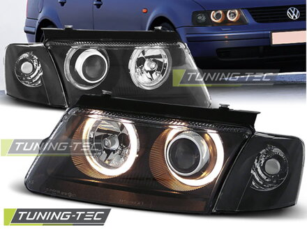Predné svetlá VW Passat B5 Black Angel Eyes FK Predné svetlá VW Passat B5 Black Angel Eyes FK