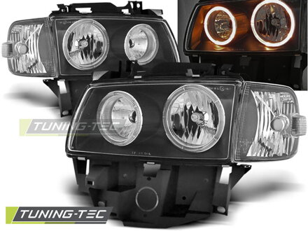 Predné tuningové Angel Eyes svetlá na VW T4 Black Predné tuningové Angel Eyes svetlá na VW T4 Black