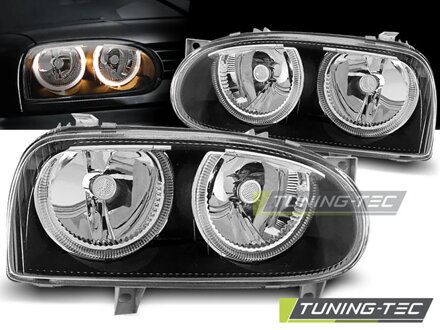 Predné Angel Eyes svetlá VW Golf III Black FK Predné Angel Eyes svetlá VW Golf III Black FK