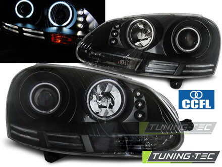 Predné CCFL Angel Eyes svetlá VW Golf 5 Black Predné CCFL Angel Eyes svetlá VW Golf 5 Black