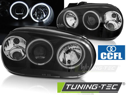 Predné CCFL Angel Eyes svetlá VW Golf 4 Black Predné CCFL Angel Eyes svetlá VW Golf 4 Black