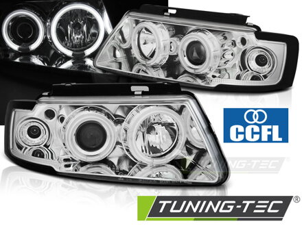 Predné svetlá VW Passat B5 Chrome Angel Eyes CCFL Predné svetlá VW Passat B5 Chrome Angel Eyes CCFL