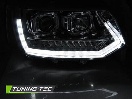 Predné svetlá VW T5.1 10-15 Tube Light Chrome Dynamic