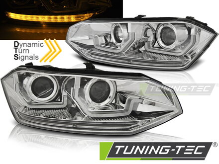 Predné svetlá VW Polo 2G Chrome Dynamic
