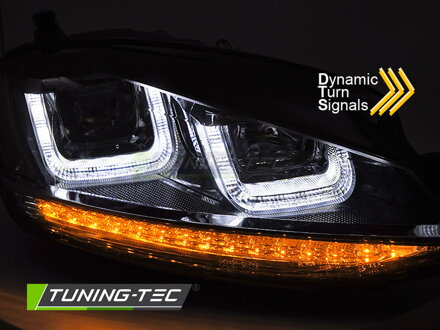 Predné svetlá VW Golf 7 U-Type Chrome Line Dynamic