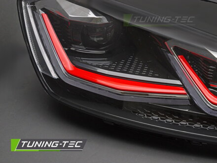 Predné Full LED svetlá VW Golf 7 Red Line