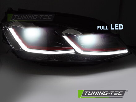 Predné Full LED svetlá VW Golf 7 Red Line
