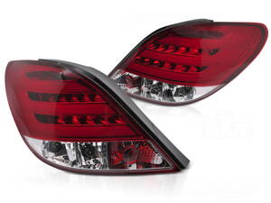 Zadné svetlá Peugeot 207 06-09 Red White Led Bar