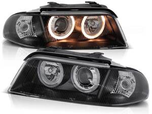 Predné tuningové Angel Eyes svetlá na Audi A4 99-00 Black