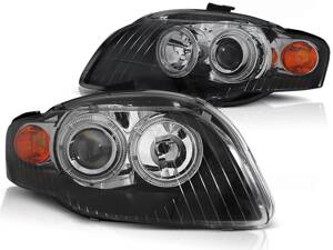 Predné svetlá Audi A4 B7 04-08 Angel Eyes Black