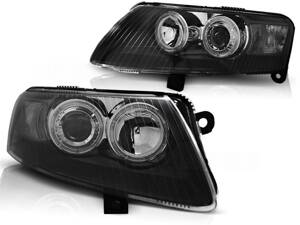 Predné svetlá Audi A6 04-08 Angel Eyes Black