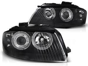 Predné Angel Eyes svetlá Audi A3 8P Black