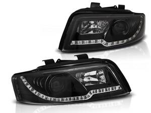 Predné svetlá Audi A4 B6 00-04 Black Led Tube